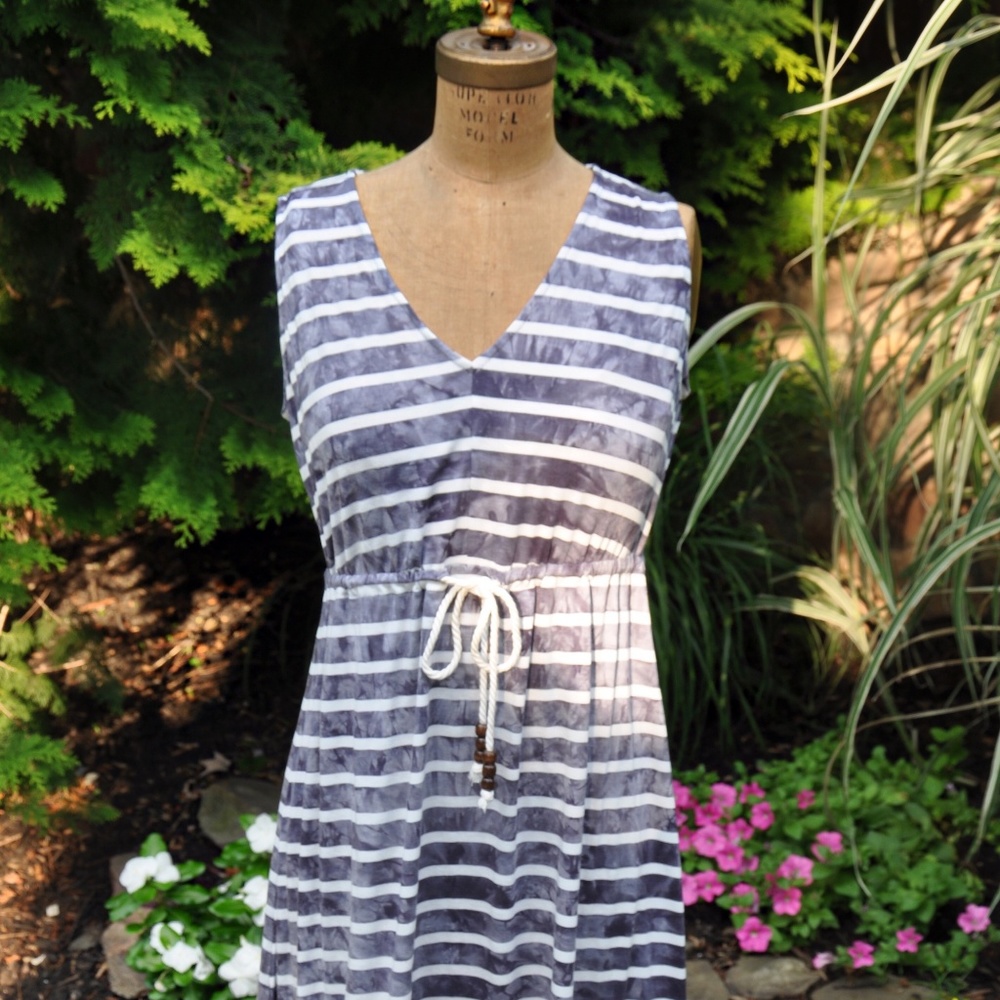 Sleeveless Striped Beach Dress